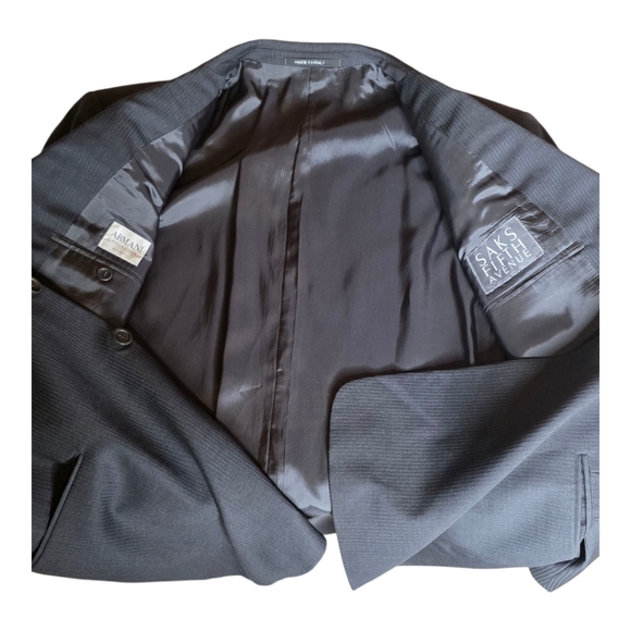 Armani Collezioni Wool Blazer 44R Gray Pinstripe Saks Fifth Ave Made in Italy - Picture 5 of 11